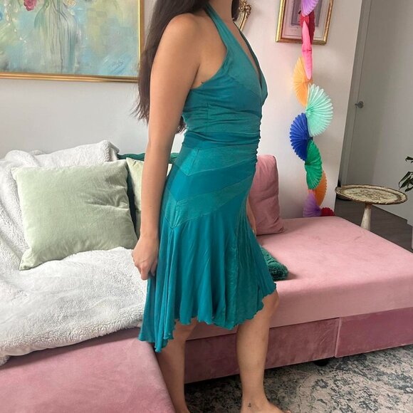 Vintage Silk Halter Y2K Dress - Picture 3 of 5
